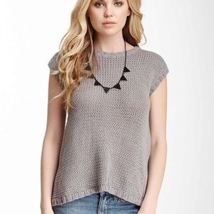Grey open back sweater t-shirt XS